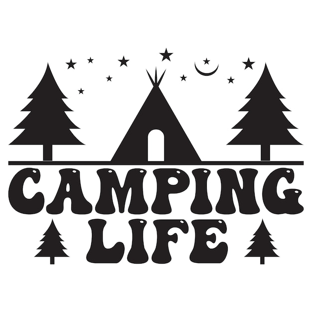 Camping typography tshirt design