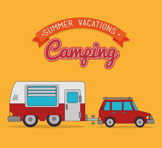 Camping vacation and travel