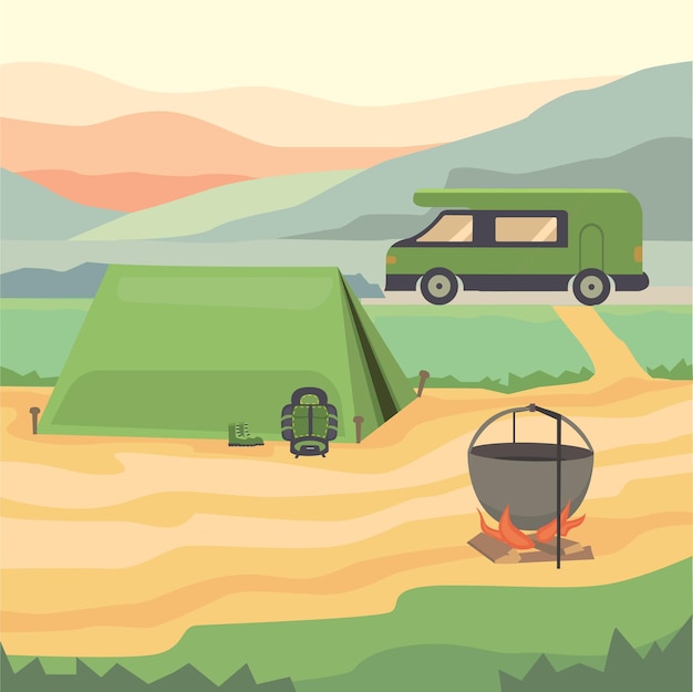 Camping vector iilustration