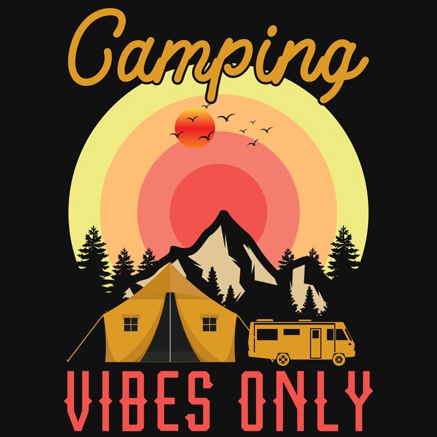 Camping vibes alleen t-shirtontwerp