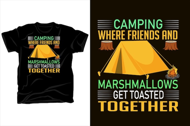 camping waar vrienden en marshmallows worden geroosterd