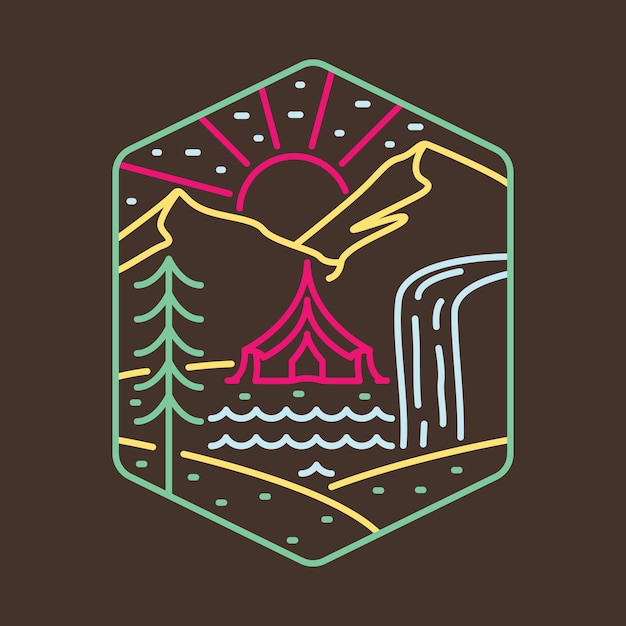 Camping with good view graphic illustration vector art tshirt design