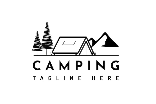 campinglogo's bestaande uit bergen