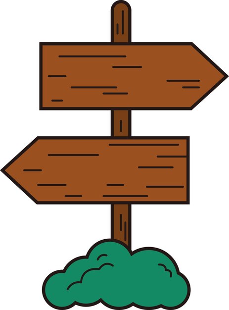 Campsite Wooden Signpost Camping Pointer Illustration Graphic Element Art Card