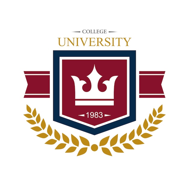 ベクトル キャンパス、コラージュ、大学教育ロゴデザインテンプレート