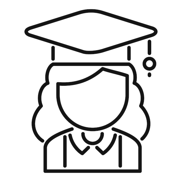 Vector campus graduation icon outline vector college education student life