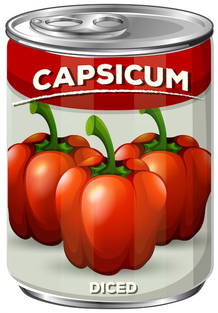 A can of diced capsicum