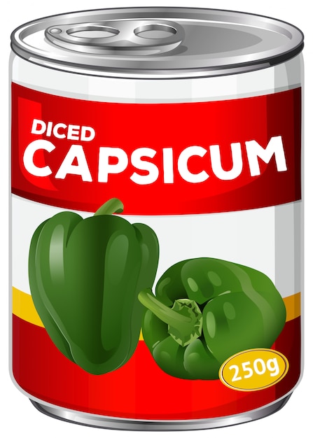 Can of diced capsicum