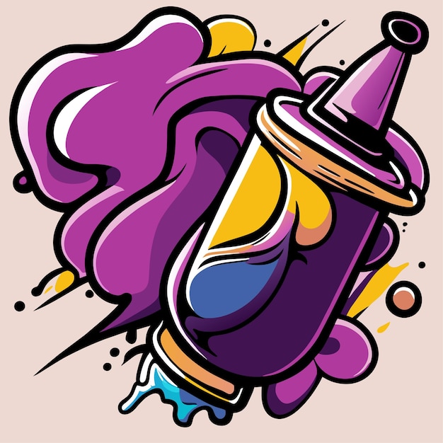 Vettore lattina di vernice spray doodle illustrazione vettoriale