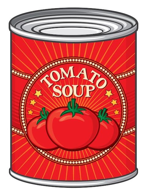 Vector can of tomato soup