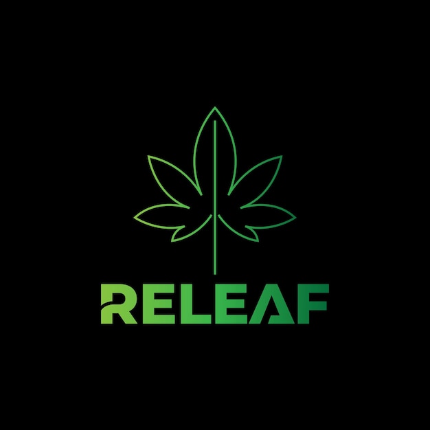 canabis leaf logo design concept