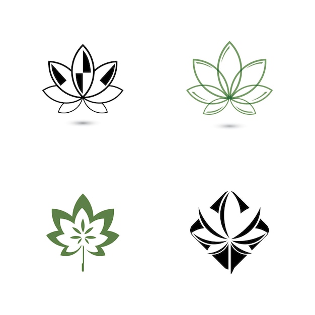 Дизайн векторной иллюстрации листьев канабиса