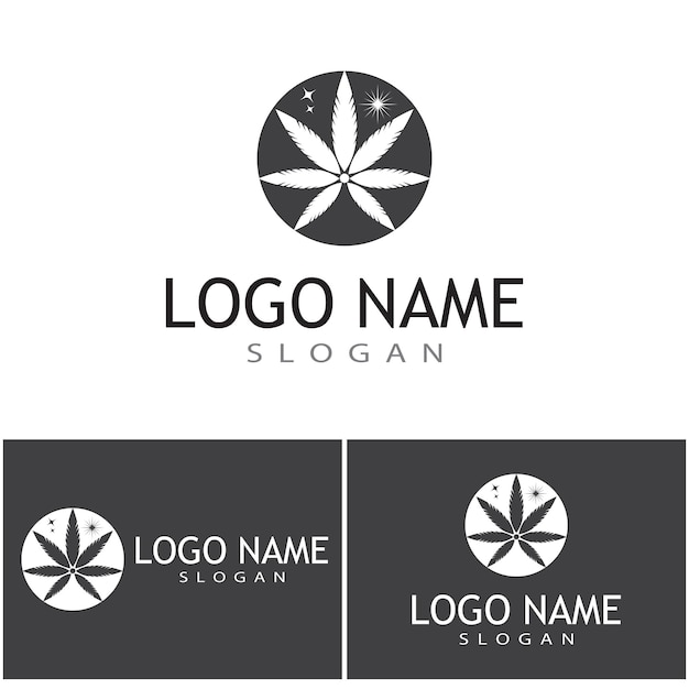 Canabis Logo Template векторный символ природа