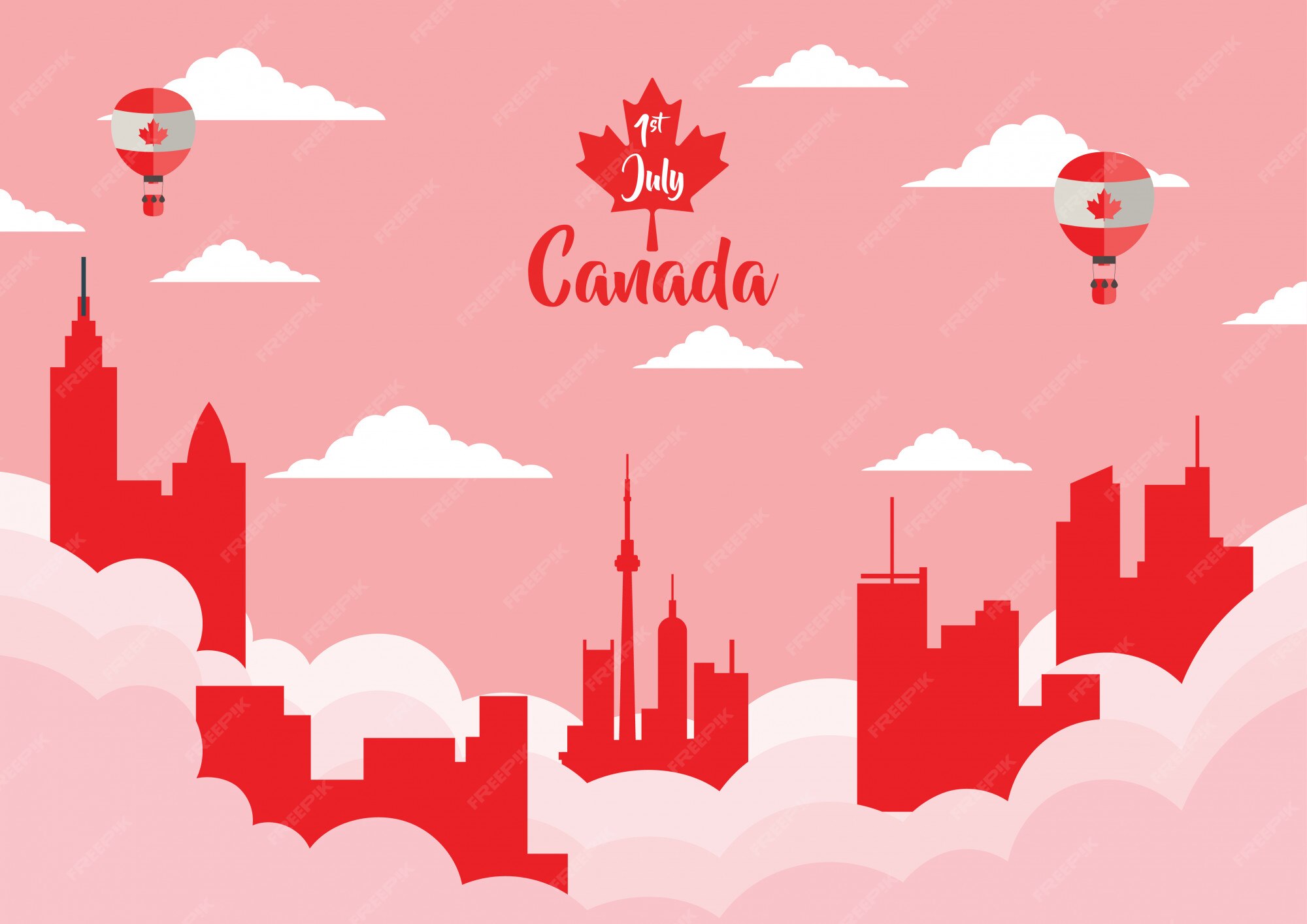 Premium Vector | Canada background with cityscape canada