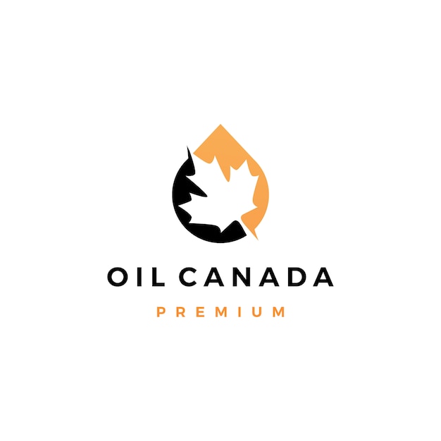 Vector canada canadian maple leaf oil drop logo