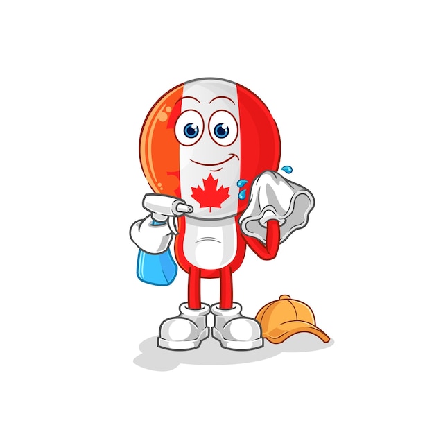 Canada cleaner vector cartoon character