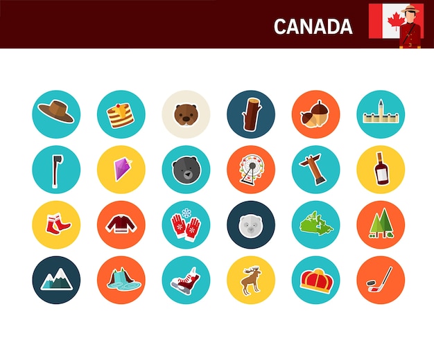 Canada concept flat icons