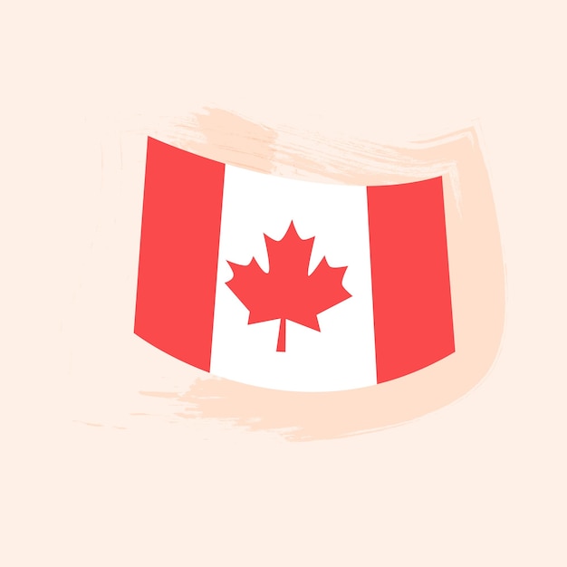 Canada Country Flag Vector Illustration of Travel Symbol