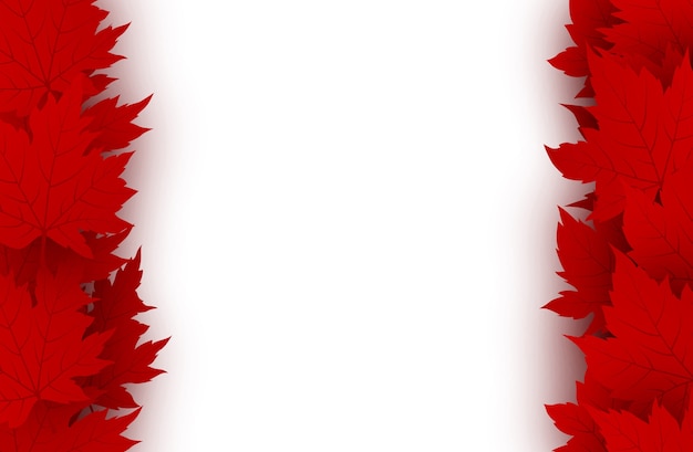 Canada day background of red maple leaves isolated on white background