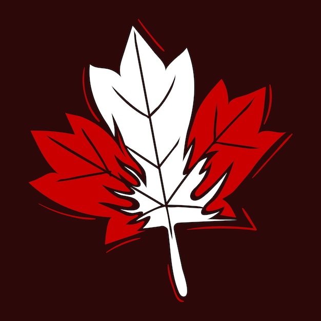 Vector canada day canadian flag inside maple leaf symbol of independence and patriotism