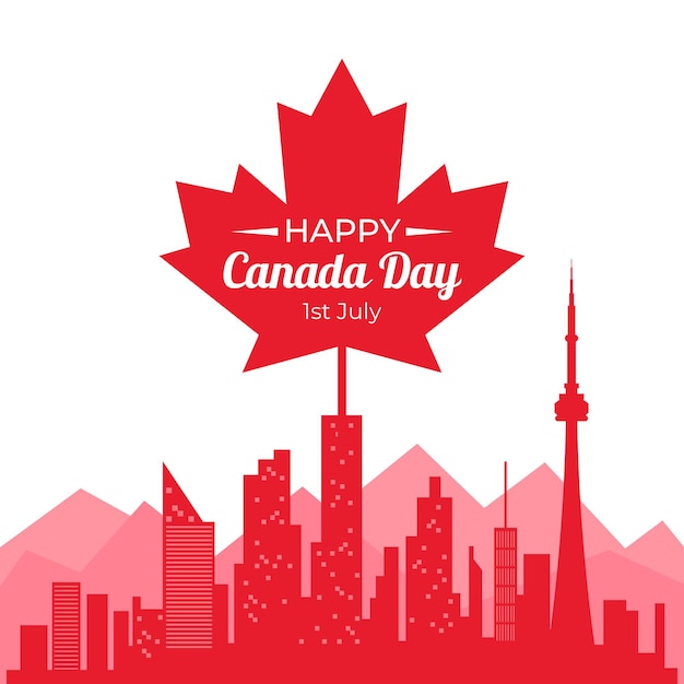 Vector canada day in flat design concept