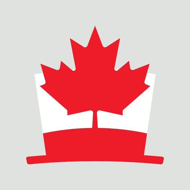 Canada day hat, first of july hat isolated on grey background. dominion day, 1 july, icon.