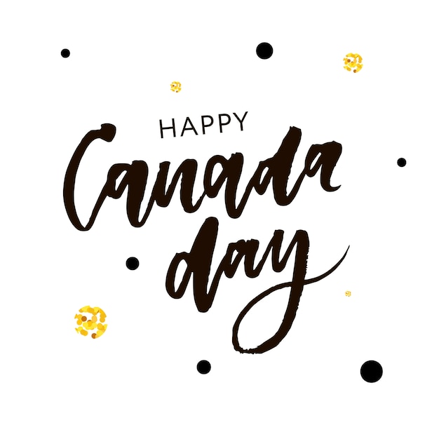 Vettore calligrafia di frase di vacanza giorno canada day