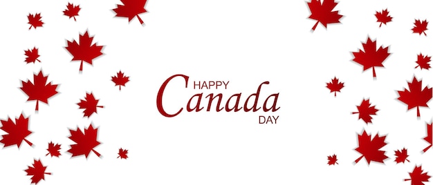 Canada day-illustratie, canadese vlag en esdoornbladeren, rood en wit