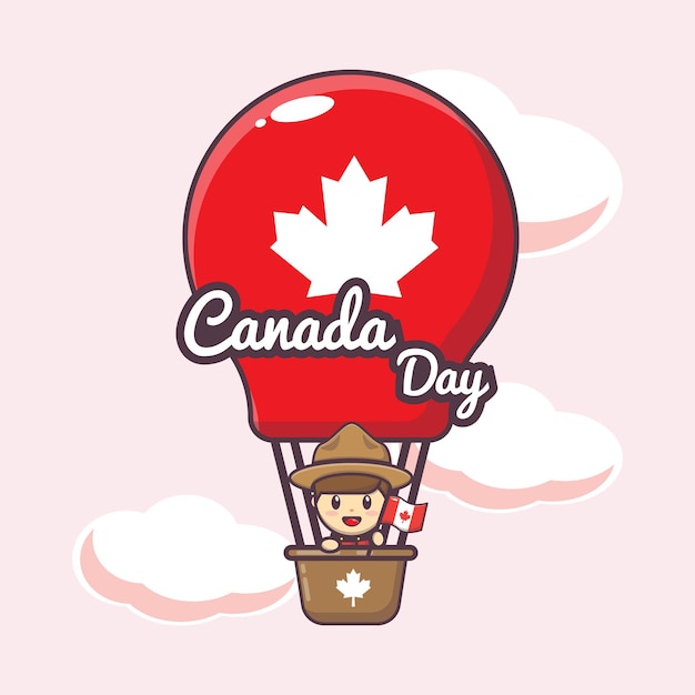 귀여운 캐릭터와 함께 캐나다의 날 그림