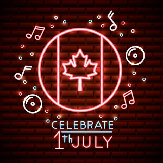 Canada day neon