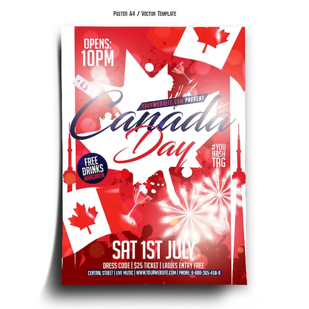 Vector canada day poster template