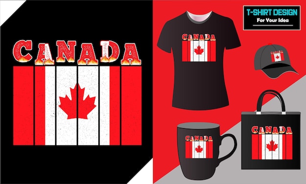 Canada day t-shirt design mug bag en ander ontwerp klaar om af te drukken