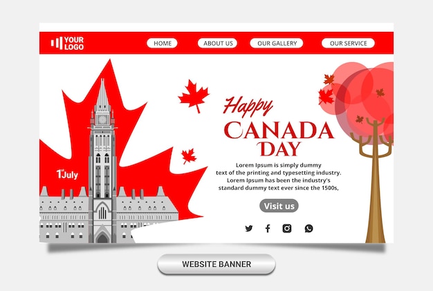 Canada day theme concept design for website displayjpg