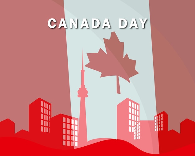 Векторный иллюстрационный дизайн дня Канады для плаката и баннера социальных сетей