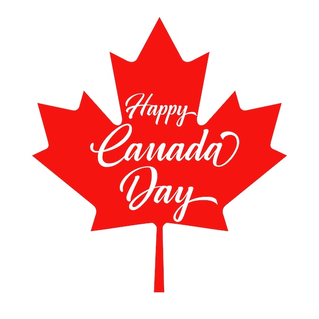 Canada Day vector Illustration Happy Canada Day holiday Invitation design Red maple leaf isolated