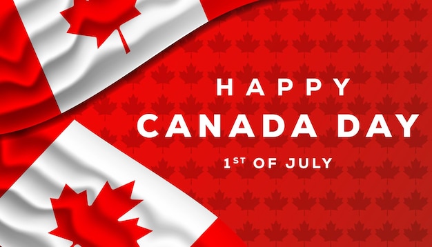 Canada day with realistic canadian day background