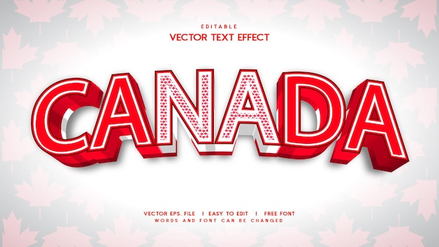 Vector canada editable text effect pattern 02