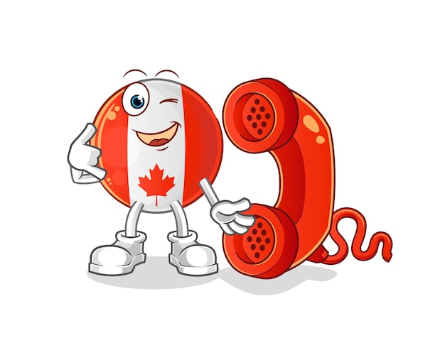 Canada flag call mascot cartoon vector