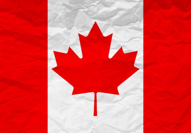 Canada flag crumpled paper