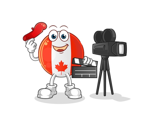 Canada flag director mascot. cartoon vector