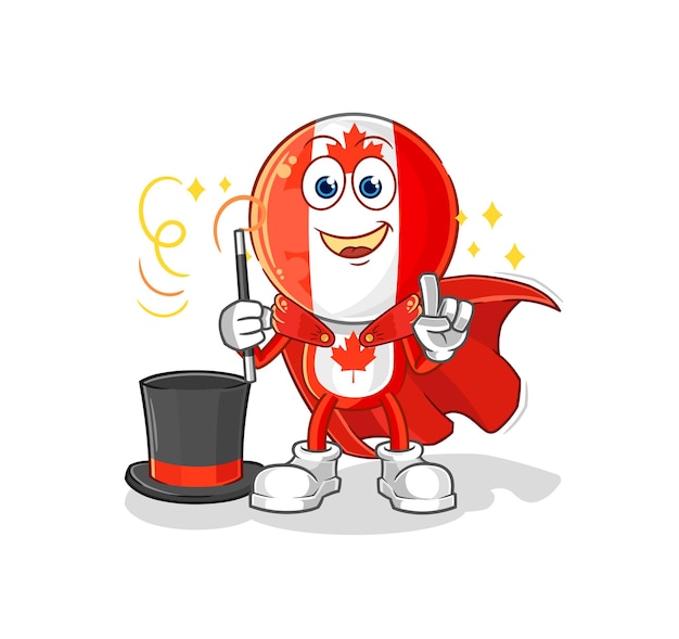 Canada flag head magician illustration character vector