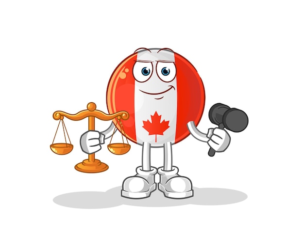 canada flag lawyer cartoon. cartoon mascot vector