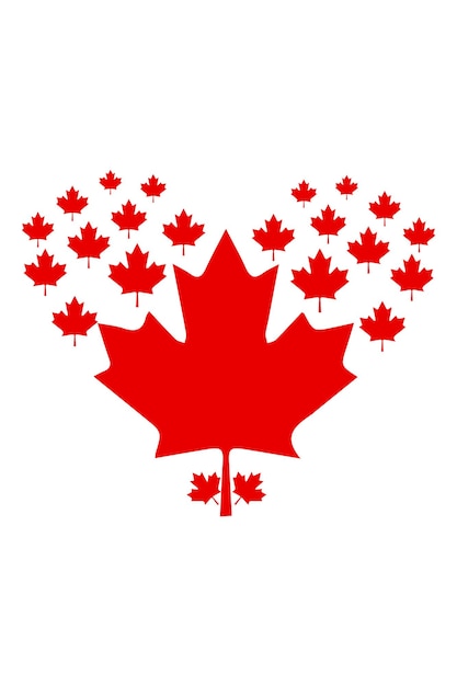 カナダ国旗の葉のtシャツのデザイン