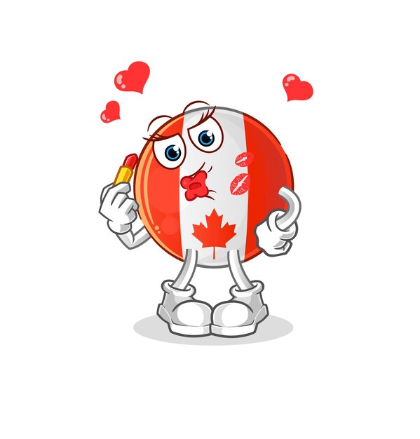 Canada flag make up mascot. cartoon vector