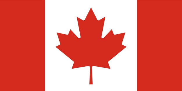 Canada flag in official colors and proportion correctly vector