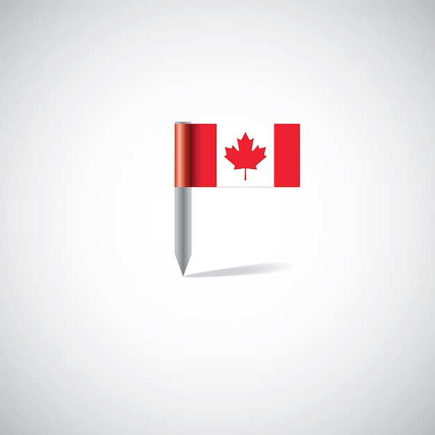 Canada flag pin on white background