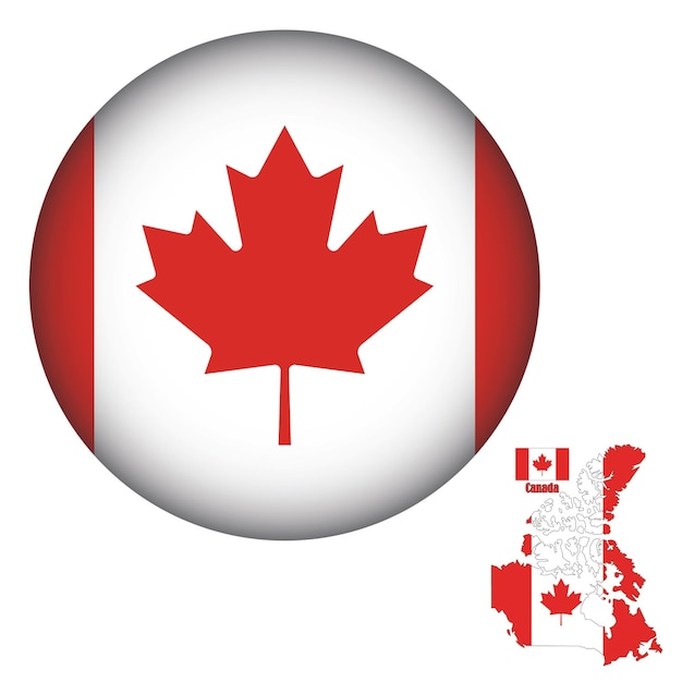 Vector canada flag round shape