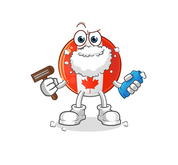 Canada flag shave facial hair vector. cartoon character