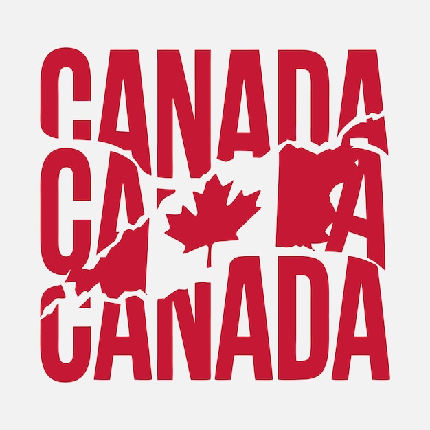canada flag tshirt designs typography vector design