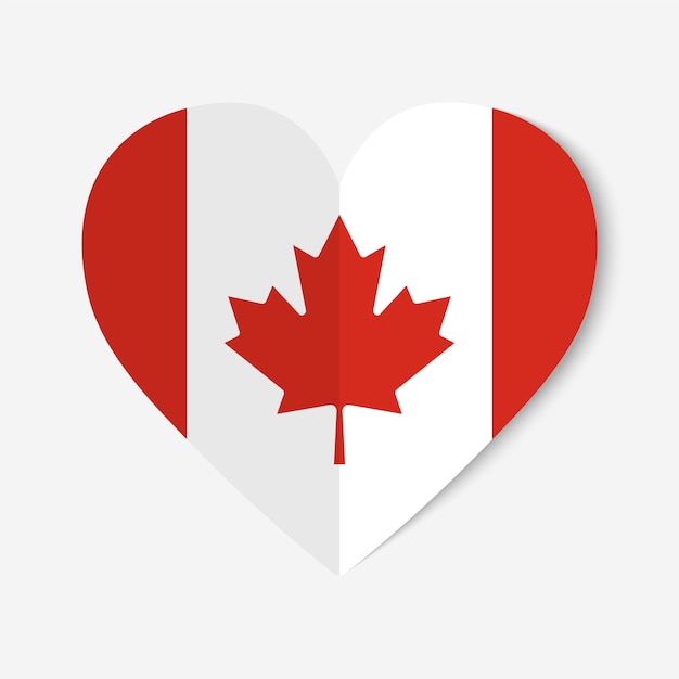 Canada flag with origami style heart